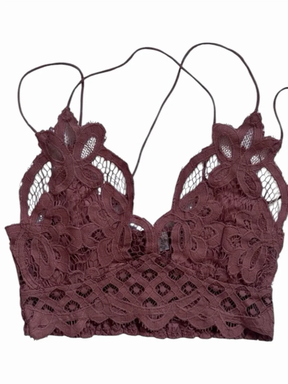 Free People Adela Copper Lace Bralette with Crisscross Straps - Picture 2 of 2